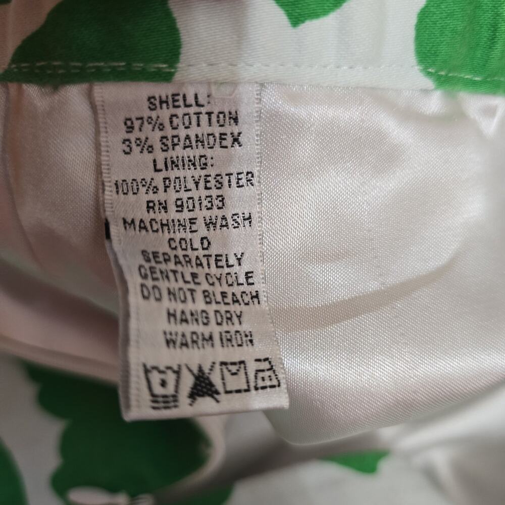 Linea By Louis Dell'olio Green and White A-Line Skirt Cotton Blend Size XL - Picture 4 of 4
